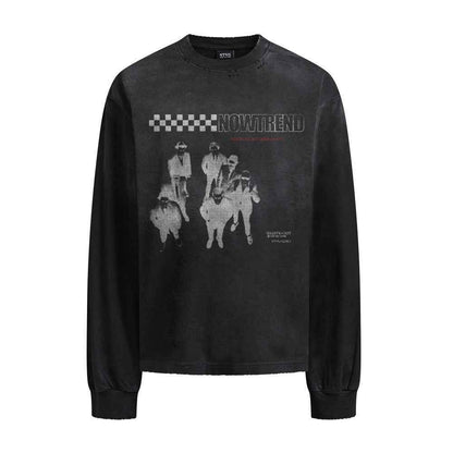 Abstract figure printed long sleeved t-shirt for men | MuddyStock Originals