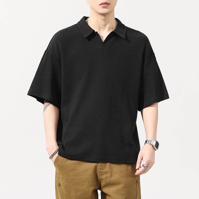 Fashion Simple Polo Shirt Loose Comfortable Men's T-shirt MuddyStock