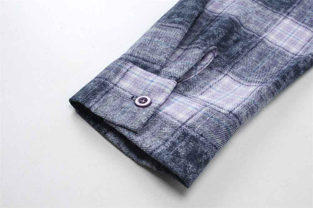 Plaid Long-sleeved Shirt For Women null