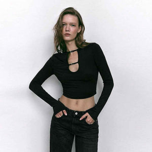 Women's street style simple short top | MuddyStock Originals Black