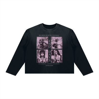 Sunfade Boxy Long Sleeve T-Shirt For Men | MuddyStock Originals Black