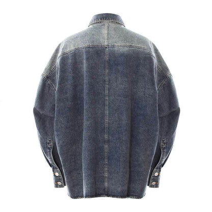 Designer's Large Denim Drop Shoulders Women Shirt | MuddyStock Originals MuddyStock