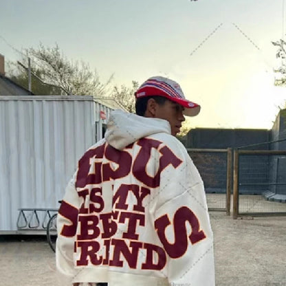 Winter New Letter Printed Hoodie For Men White All Products