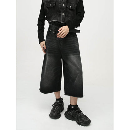 Retro Distressed Flared Cropped Pants For Men And Women MuddyStock