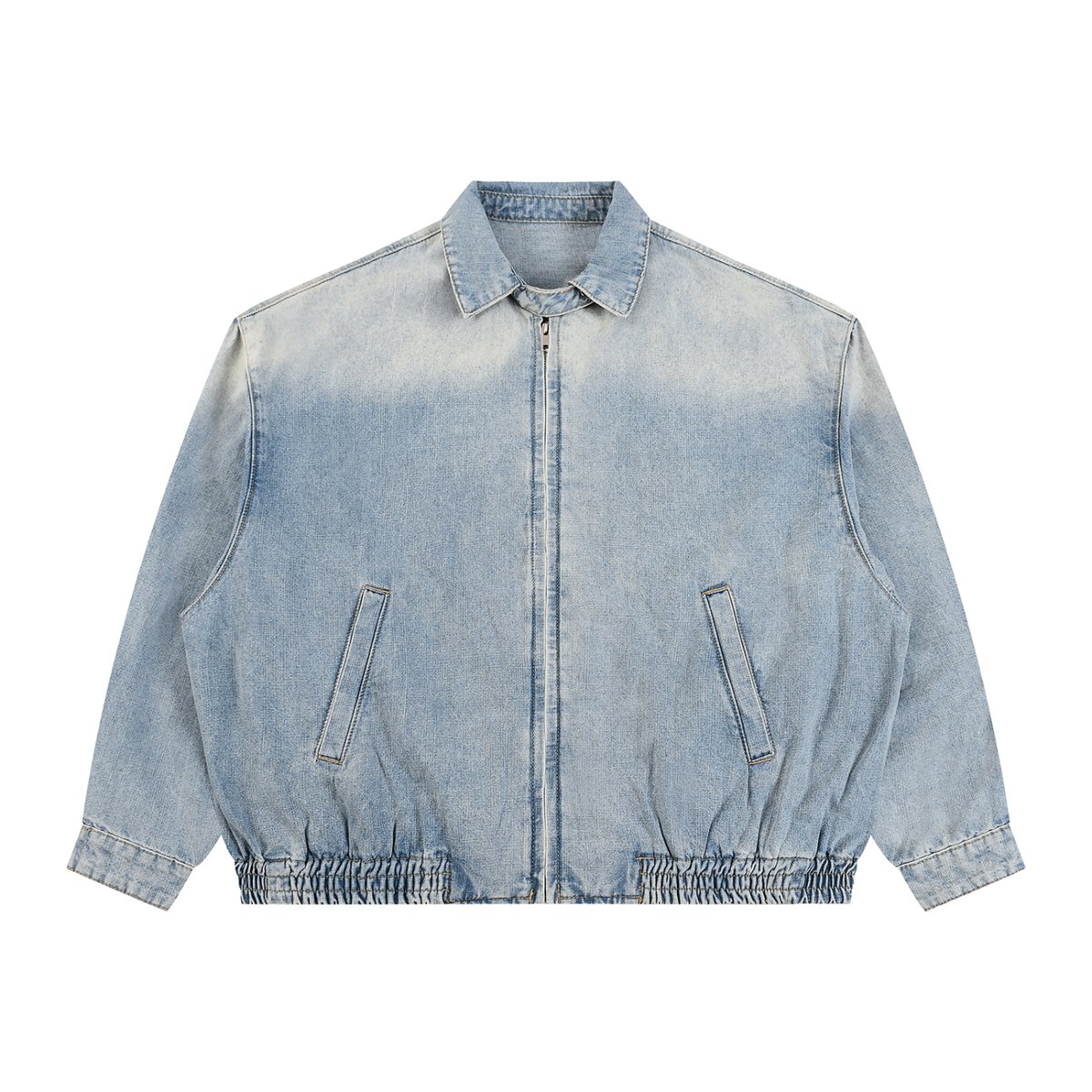 Vintage Wash Full-Zip Denim Jacket For Men | MuddyStock Originals