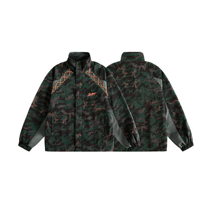 Camouflage diamond grid color blocked jacket eprolo