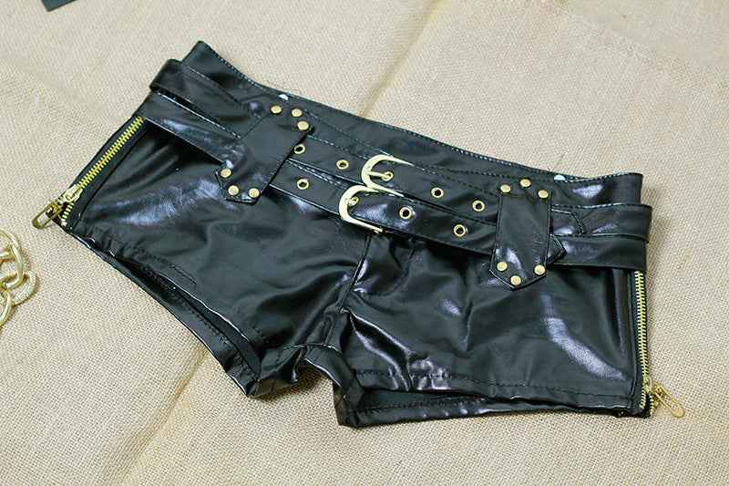 Black Leather Shorts For Women Black