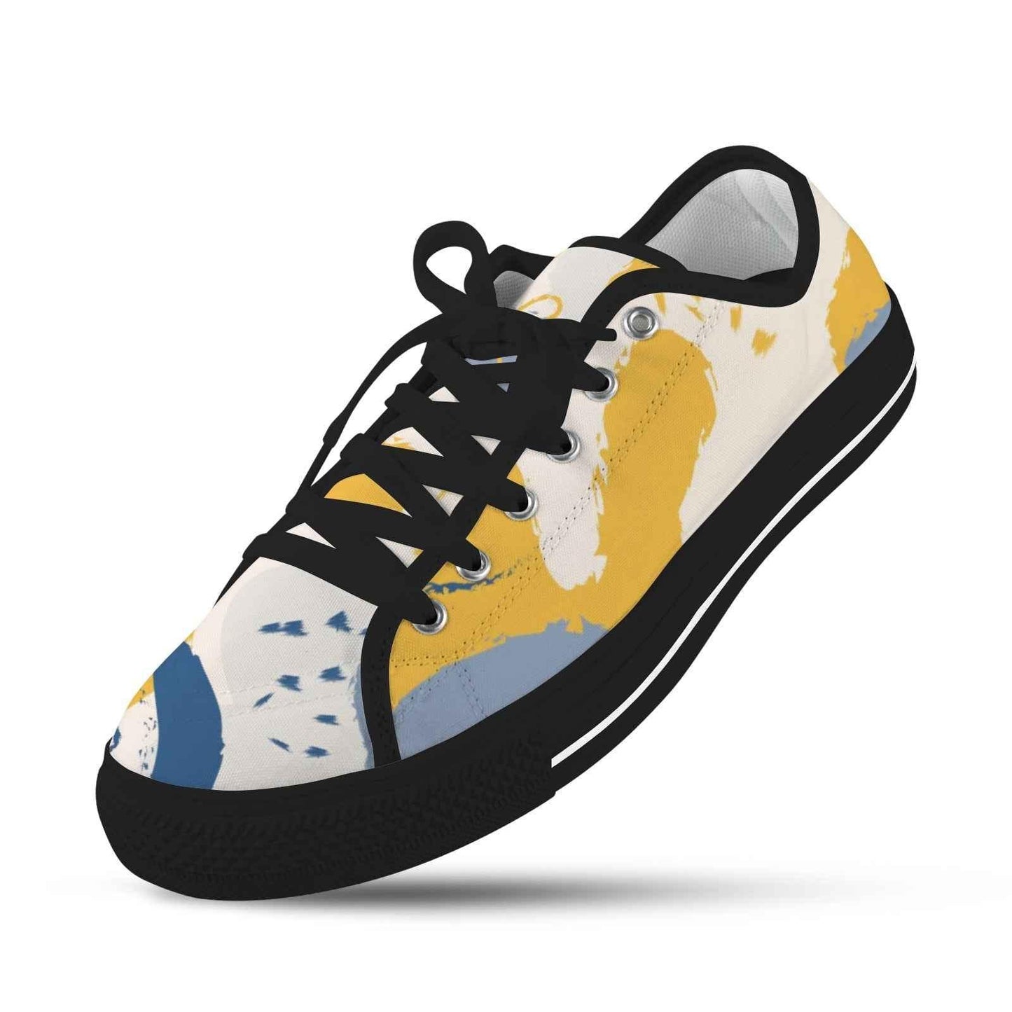 Seattle Low Top Men's Shoes With Abstract Design Black