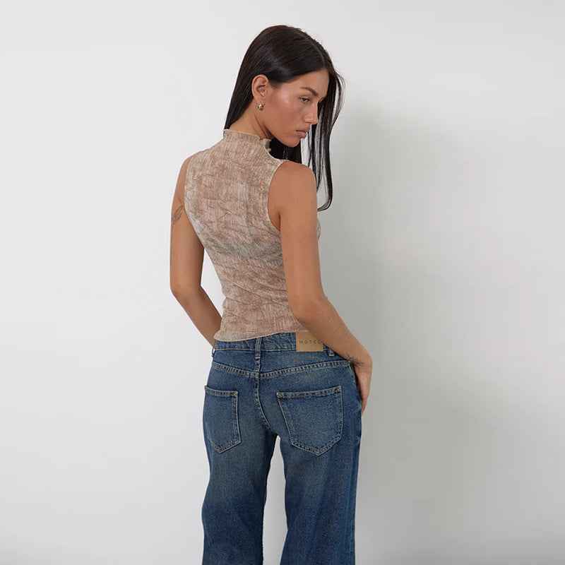 Half high neck sleeveless top for women | MuddyStpck Originals MuddyStock