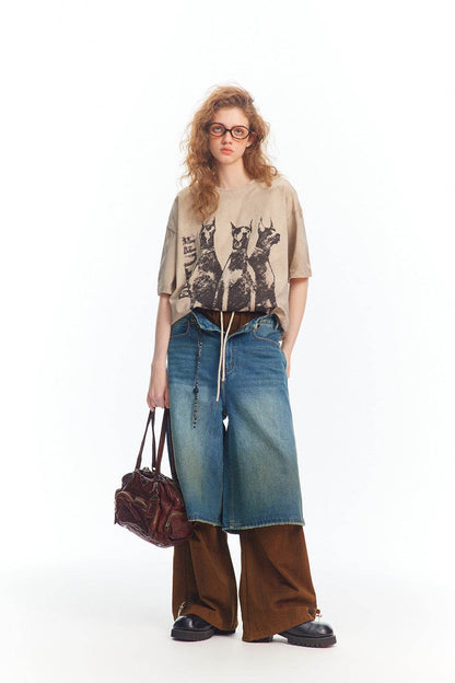 Doberman Pinscher Distressed T-shirt For Women MuddyStock