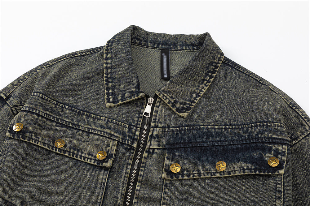 Punk High Street Tooling Denim Jacket For Women