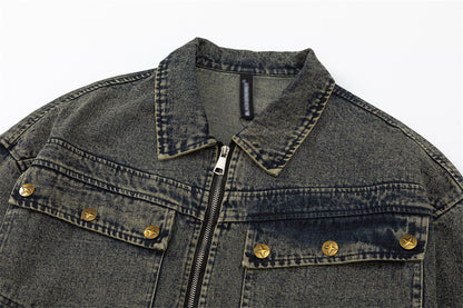 Punk High Street Tooling Denim Jacket For Women