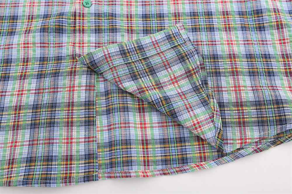American Casual Retro Plaid Shirt For Men null