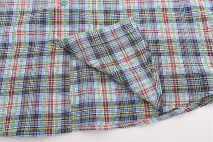 American Casual Retro Plaid Shirt For Men null