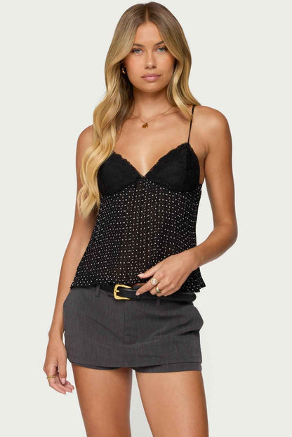 Summer New Style Sweet Ruffled Thin Top For Women Black