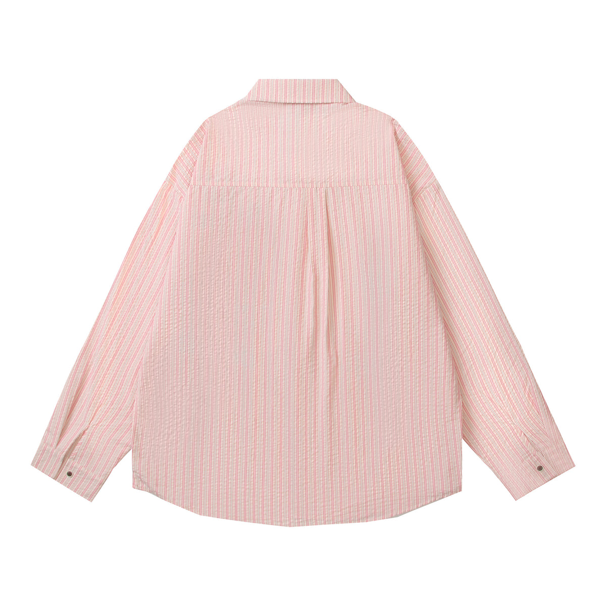 Retro Bee Letter Print Striped Couple Long Sleeve Shirt Loose Fit All-Match Blouse Men