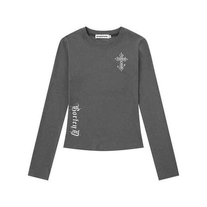 Women's Spring New Slim Fit Short Top | MuddyStock Originals Gray