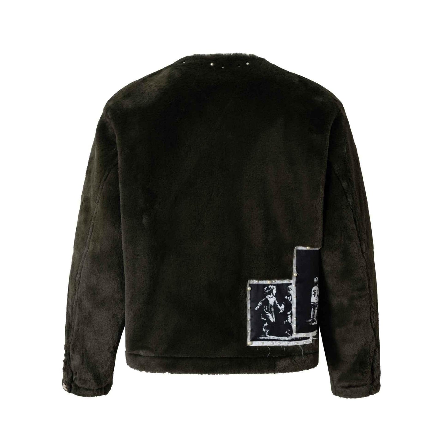 Casual Fleece Beaded Cartoon Patch Short Quilted Jacket For Women | MuddyStock Originals