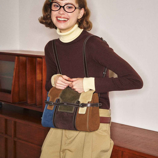 Patchwork Color-block Handbag for women
