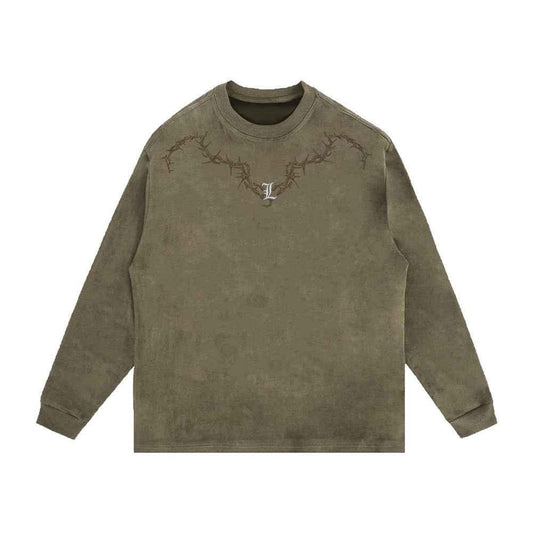 Gothic Crew Neck Long-sleeved T-shirt For Men null