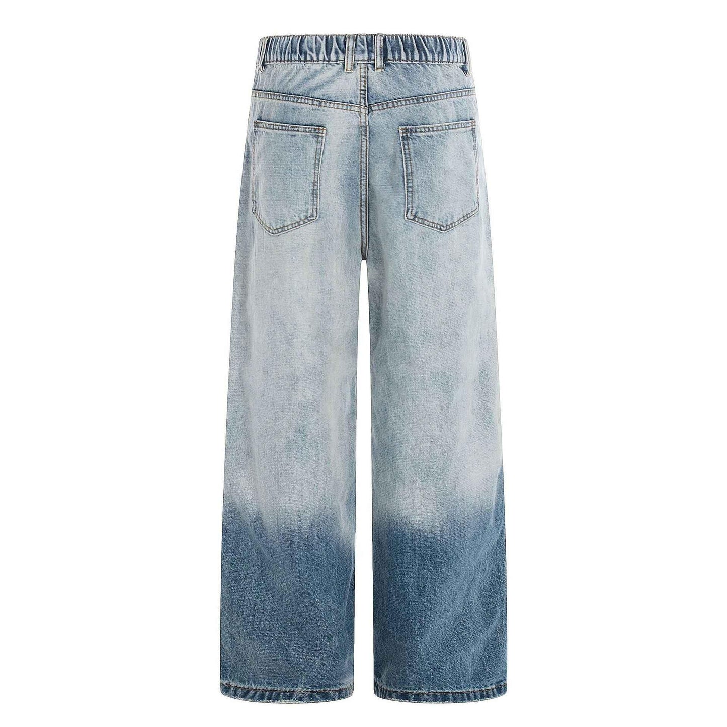 Washed Gradient Distressed Straight Loose Fit Denim Pants for Men | MuddyStock Originals