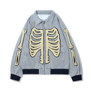 Street Loose Lapel Jacket For Men And Women Blue