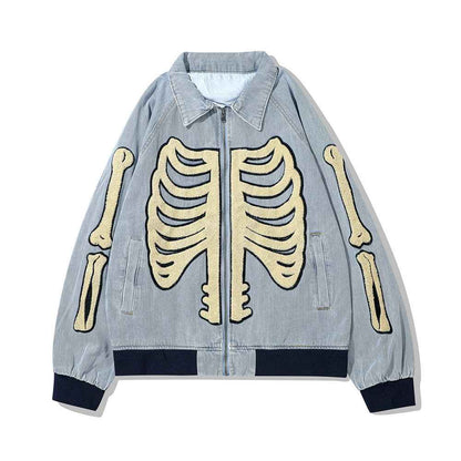 Street Loose Lapel Jacket For Men And Women Blue
