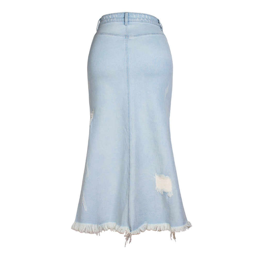 High waist denim skirt for women All Products
