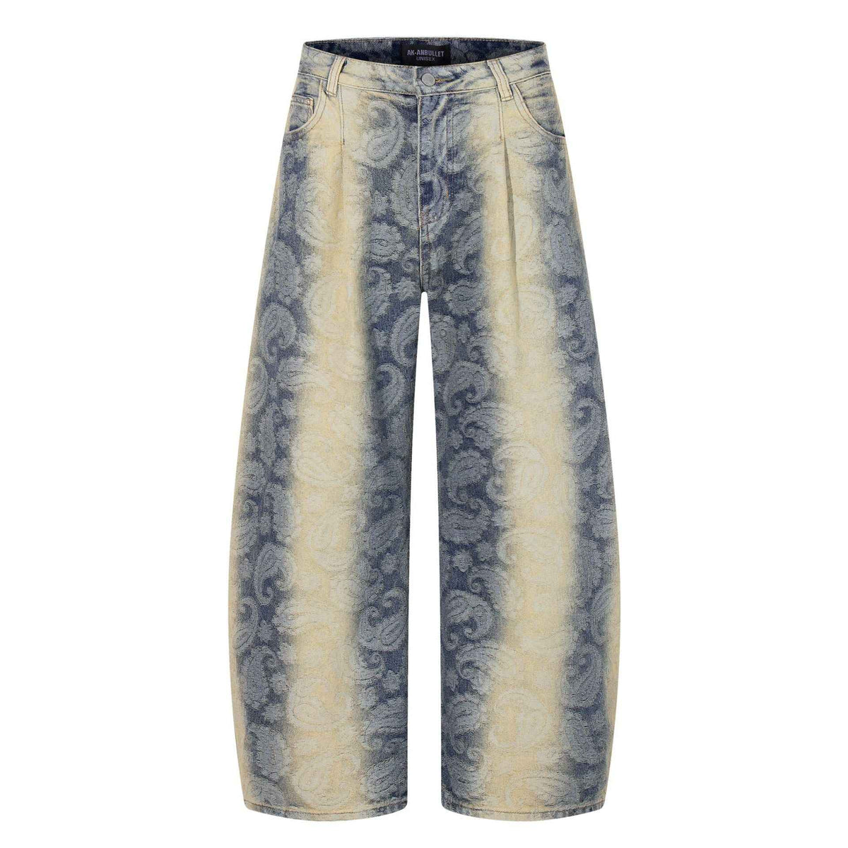 Men's Jacquard gradient washed denim jeans with curved edges | MuddyStock Originals Blue