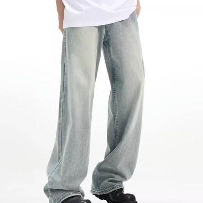Retro Trousers Loose Casual Blue MuddyStock