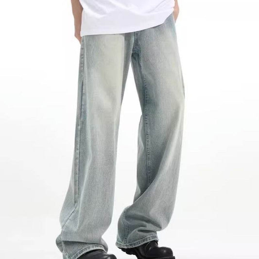Retro Trousers Loose Casual Blue MuddyStock