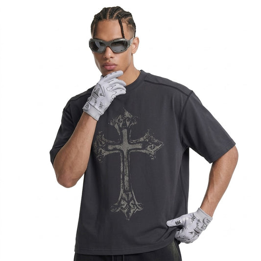 Oversized Contrast-Stitched Cotton Tee For Men | MuddyStock Originals