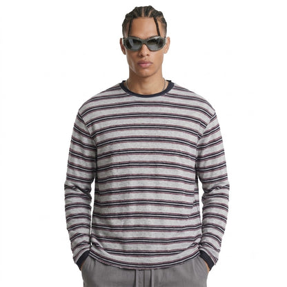 Casual Color-Blocked Stripe Loose Long Sleeve T-Shirt For Men | MuddyStock Originals