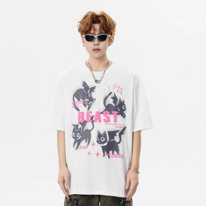 Kitten Loose Casual Short-sleeved T-shirt For Men And Women MuddyStock