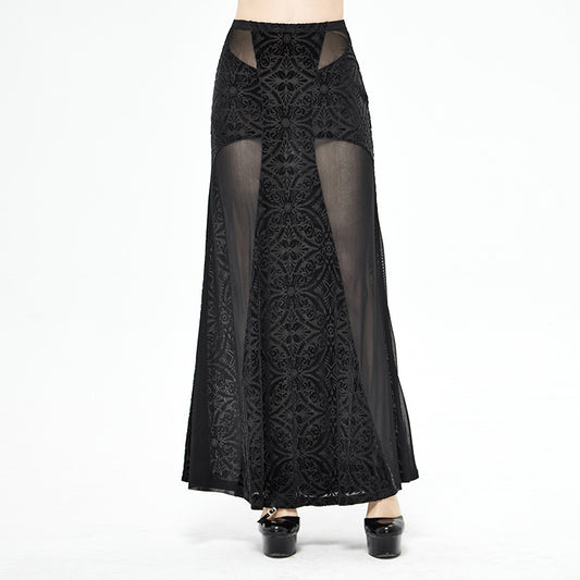 Court Cross-shaped See-through Skirt For Women Black All Products
