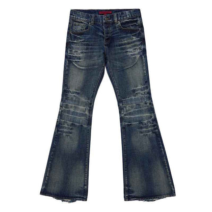 New Slightly Flared Vintage Jeans For Men Blue MuddyStock