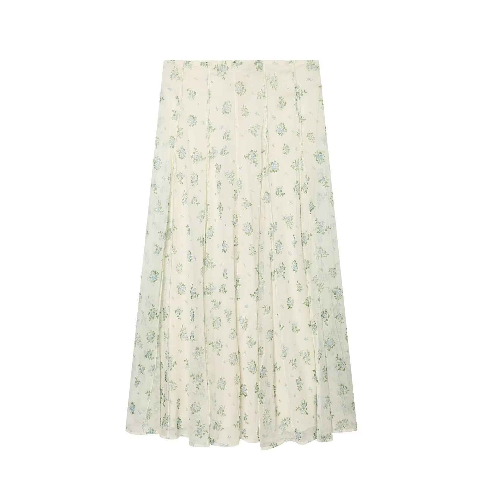 French floral V-neck top+A-line large swing skirt set | MuddyStock Originals