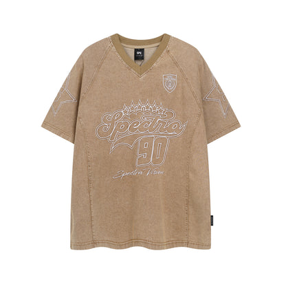 Washed Loose Short Sleeve T-Shirt for Men and Women | MuddyStock Originals Khaki MuddyStock