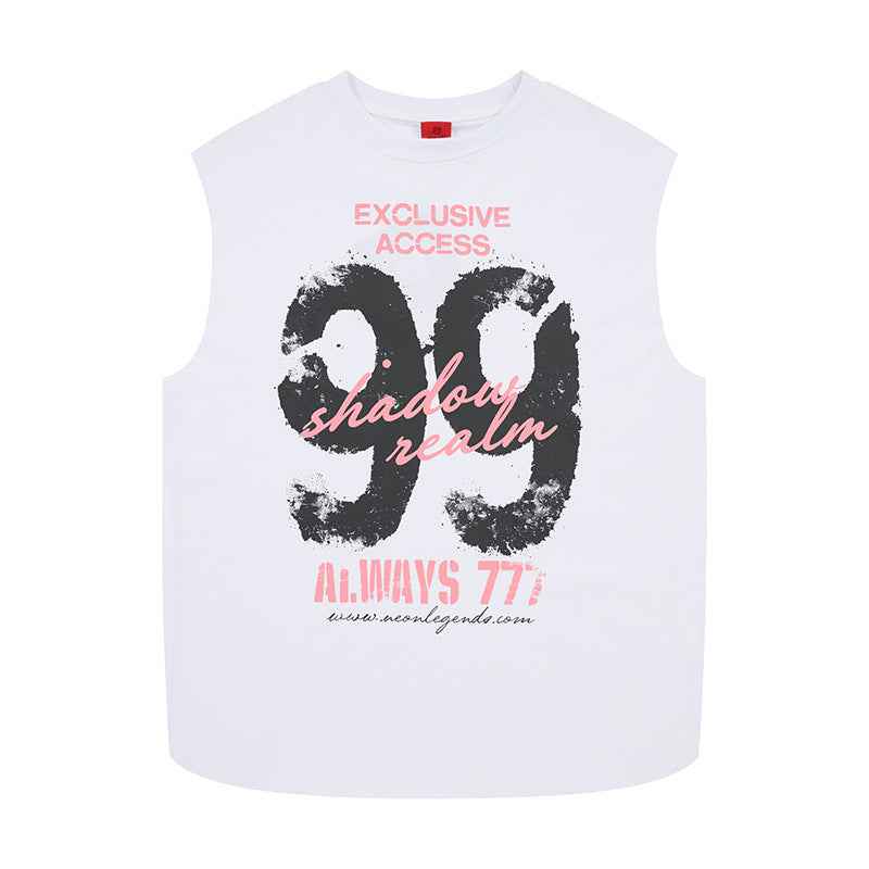 99 printed wide shoulder vest