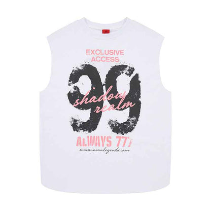 99 printed wide shoulder vest