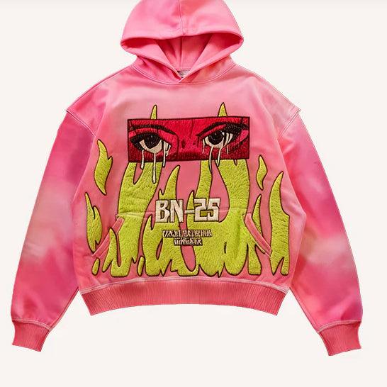 Pink Polyester Hoodie For Women Pink