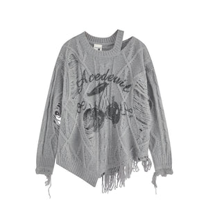 Off shoulder loose women's sweater top | MuddyStock Originals Gray