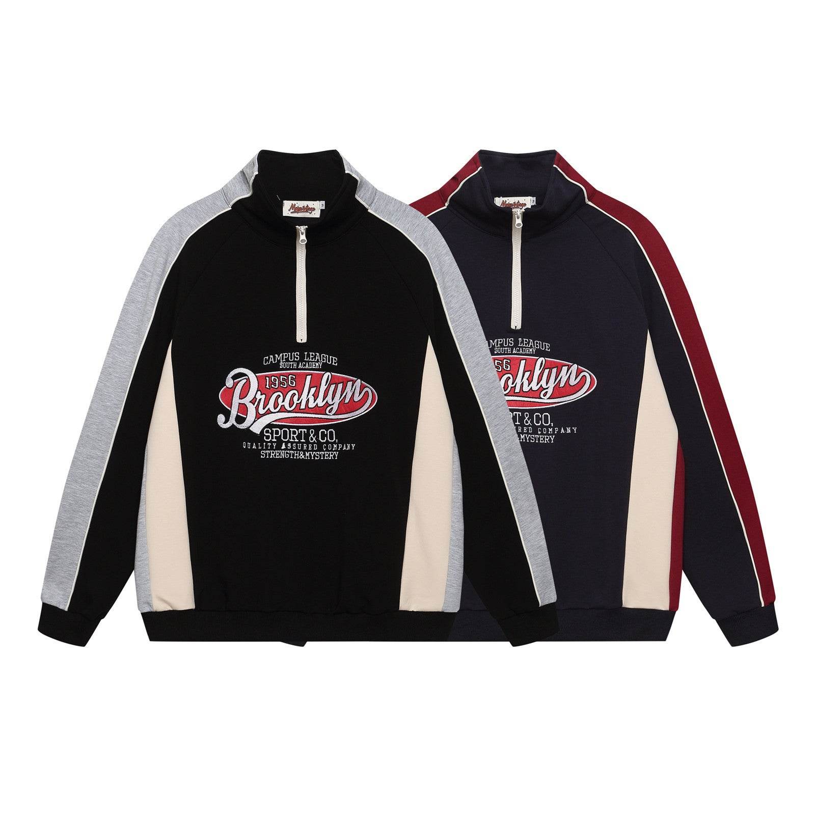 Half-Zip Embroidered Stand Collar Sweatshirt For Men And Women | MuddyStock Originals MuddyStock