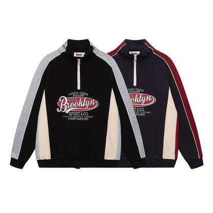 Half-Zip Embroidered Stand Collar Sweatshirt For Men And Women | MuddyStock Originals MuddyStock