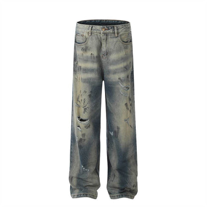 Distressed Dirty Ripped Jeans For Men MuddyStock