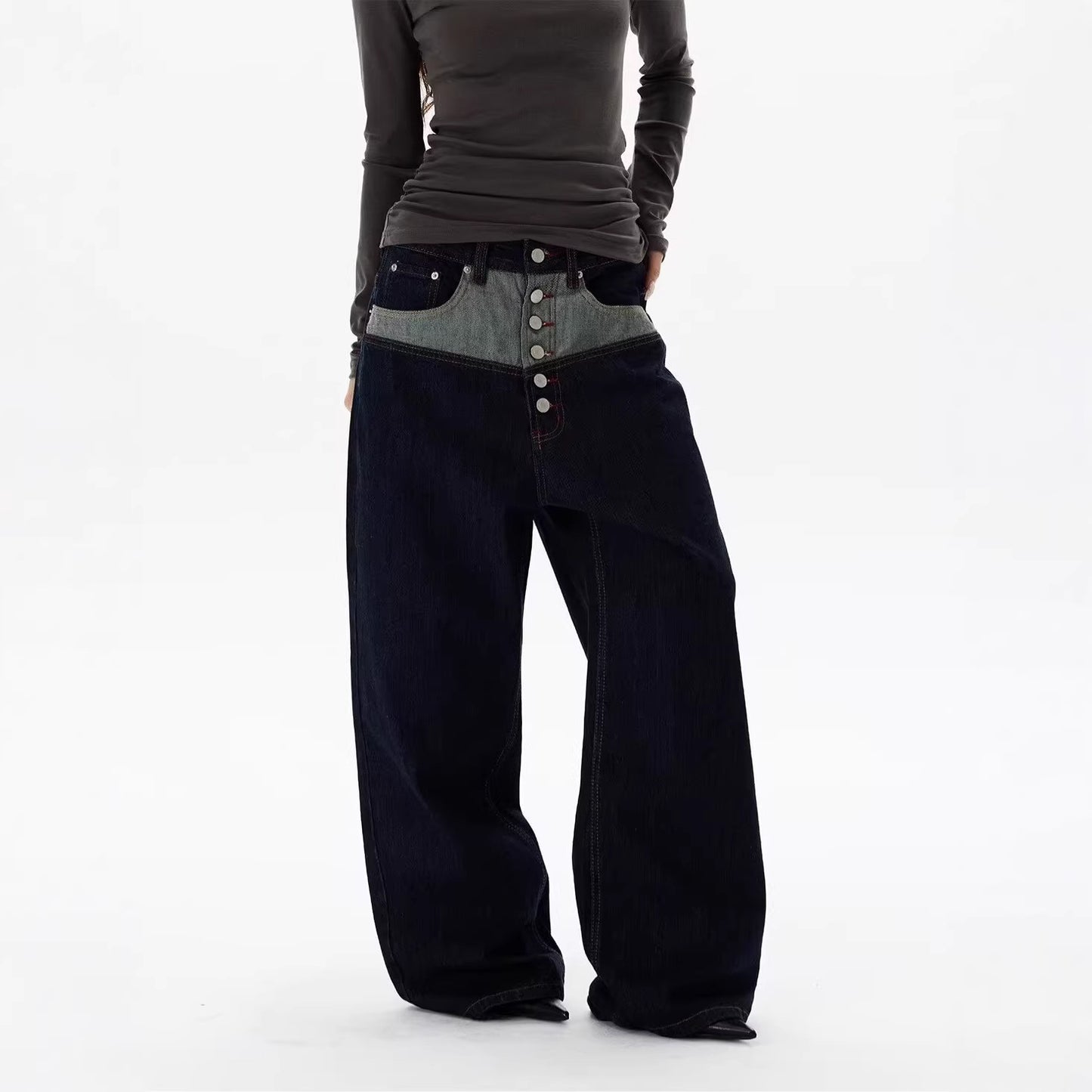 Wide Leg Curved Cut Jeans For Women | MuddyStock Originals