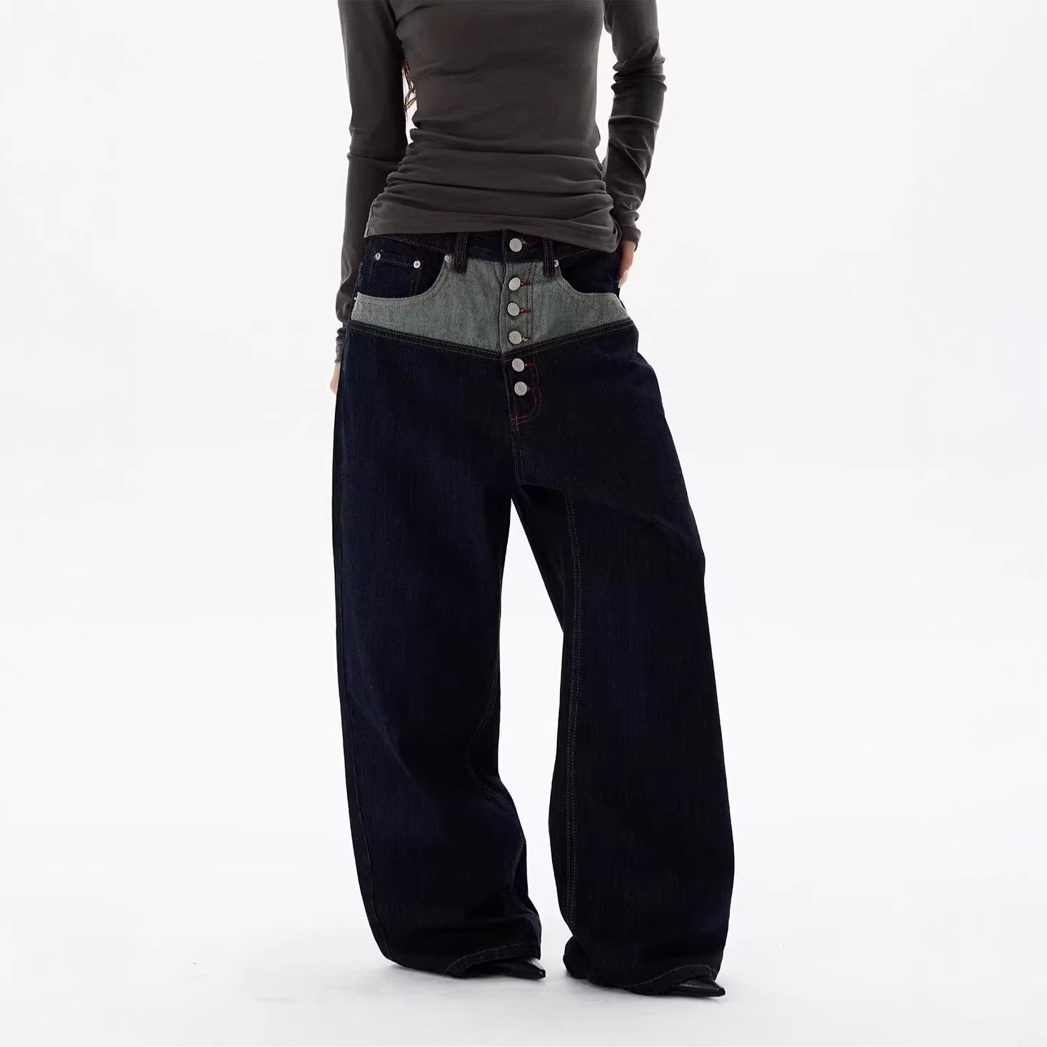 Wide Leg Curved Cut Jeans For Women | MuddyStock Originals