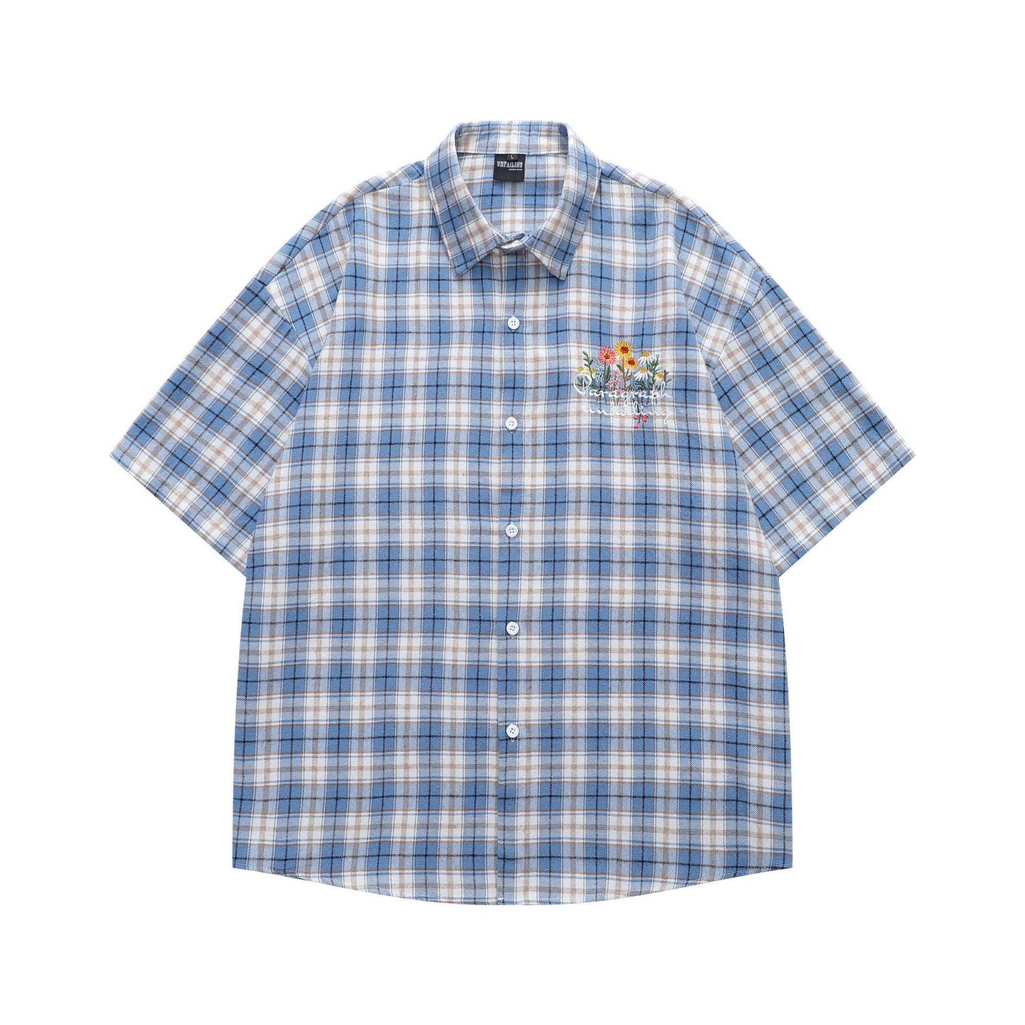 Plaid short sleeved shirt for men | MuddyStock Originals Blue