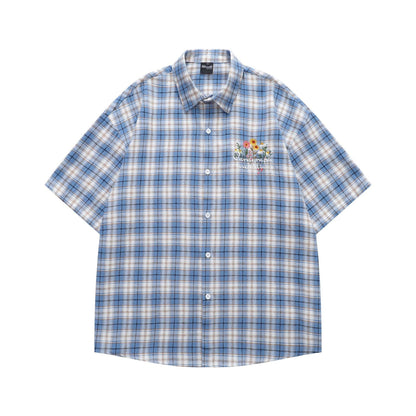 Plaid short sleeved shirt for men | MuddyStock Originals Blue