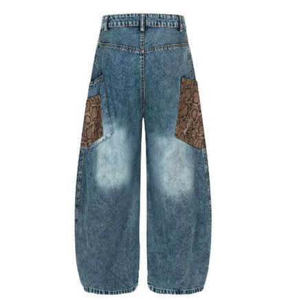 Men's Retro Washed Loose Wide Leg Jeans All Products